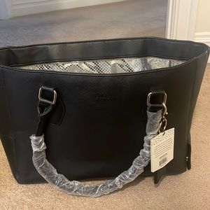 Blush insulated wine tote- black BRAND NEW. Bag has a key fab opener, sneaky spi